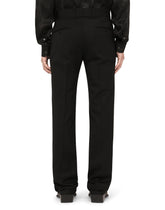 Stretch wool pants with side bands - | Dolce & Gabbana