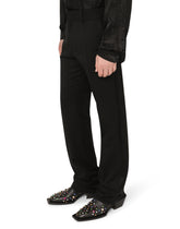 Stretch wool pants with side bands - | Dolce & Gabbana