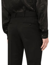 Stretch wool pants with side bands - | Dolce & Gabbana