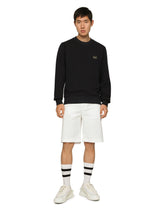 Stretch cotton Bermuda shorts with logo plaque - | Dolce & Gabbana