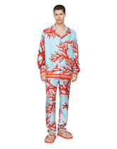 Coral-print silk jogging pants - | Dolce & Gabbana