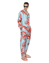 Coral-print silk jogging pants - | Dolce & Gabbana