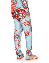 Coral-print silk jogging pants - | Dolce & Gabbana