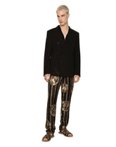 Coin print silk twill jogging pants - | Dolce & Gabbana