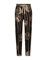 Coin print silk twill jogging pants - | Dolce & Gabbana