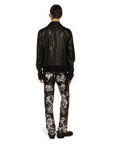 Silk twill jogging pants with floral print - | Dolce & Gabbana