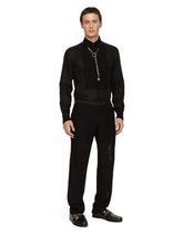 Lace pants with mikado details - | Dolce & Gabbana