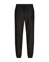 Technical silk jogging pants with heraldic embroidery - | Dolce & Gabbana