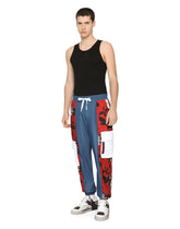 Nylon patchwork cargo pants with embroidery - | Dolce & Gabbana