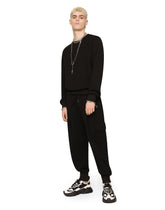 Jersey cargo pants with embossed logo - | Dolce & Gabbana