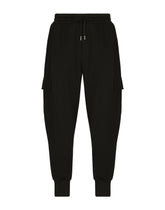 Jersey cargo pants with embossed logo - | Dolce & Gabbana