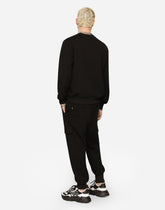 Jersey cargo pants with embossed logo - | Dolce & Gabbana