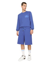 Jersey jogging shorts with DG embroidery - | Dolce & Gabbana