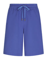 Jersey jogging shorts with DG embroidery - | Dolce & Gabbana