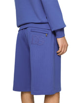 Jersey jogging shorts with DG embroidery - | Dolce & Gabbana