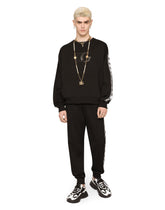 Jersey jogging pants with branded bands - | Dolce & Gabbana