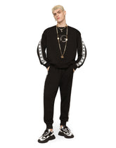 Jersey jogging pants with branded bands - | Dolce & Gabbana