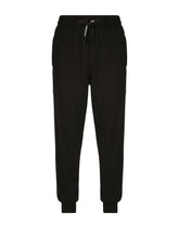 Jersey jogging pants with branded bands - | Dolce & Gabbana