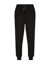 Jersey jogging pants with branded bands - | Dolce & Gabbana