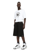 Technical jersey jogging shorts with embroidery - | Dolce & Gabbana