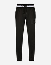 Jogging pants with DG logo and bands - | Dolce & Gabbana