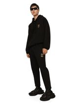 Jersey jogging pants with embroidery - | Dolce & Gabbana
