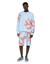Jersey jogging shorts with coral print - | Dolce & Gabbana