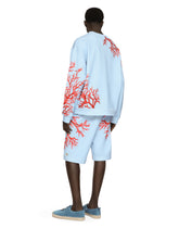 Jersey jogging shorts with coral print - | Dolce & Gabbana
