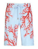 Jersey jogging shorts with coral print - | Dolce & Gabbana