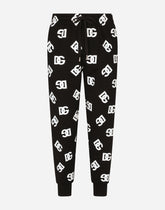 Jersey jogging pants with DG logo print - | Dolce & Gabbana
