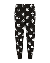 Jersey jogging pants with DG logo print - | Dolce & Gabbana