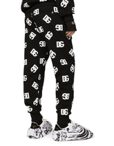 Jersey jogging pants with DG logo print - | Dolce & Gabbana