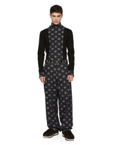 Stretch cotton jacquard pants with DG logo - | Dolce & Gabbana