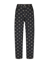 Stretch cotton jacquard pants with DG logo - | Dolce & Gabbana