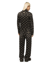 Stretch cotton jacquard pants with DG logo - | Dolce & Gabbana