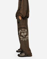 Washed jersey jogging pants with print - | Dolce & Gabbana