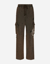 Washed jersey jogging pants with print - | Dolce & Gabbana