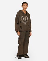 Washed jersey jogging pants with print - | Dolce & Gabbana