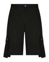 Stretch cotton cargo shorts - | Dolce & Gabbana