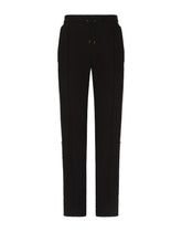 Jersey jogging pants with embroidered bands - | Dolce & Gabbana