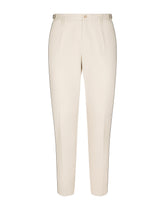 Stretch cotton pants with DG hardware - | Dolce & Gabbana