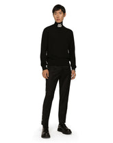 Stretch wool pants with side bands - | Dolce & Gabbana