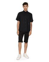 Stretch cotton shorts with DG hardware - | Dolce & Gabbana