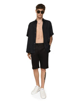 Stretch cotton shorts with DG hardware - | Dolce & Gabbana