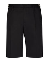 Stretch cotton shorts with DG hardware - | Dolce & Gabbana