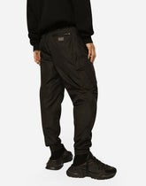Nylon cargo pants with logo tag - | Dolce & Gabbana