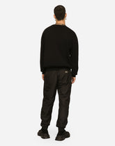 Nylon cargo pants with logo tag - | Dolce & Gabbana