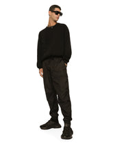 Nylon cargo pants with logo tag - | Dolce & Gabbana
