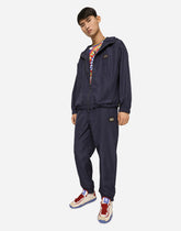 Nylon jogging pants with branded tag - | Dolce & Gabbana