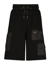 Jogging shorts with large pockets and DG embroidery - | Dolce & Gabbana